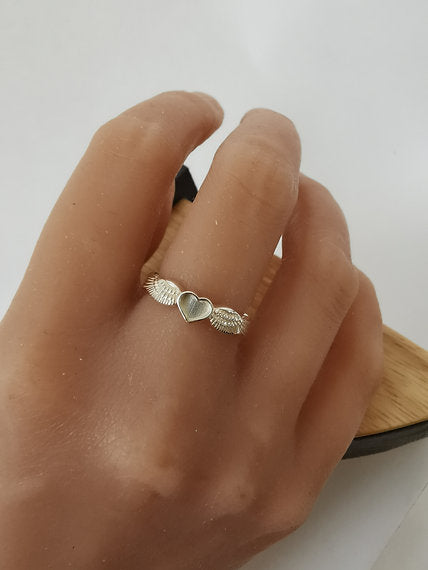 Angel Wing Heart Ring