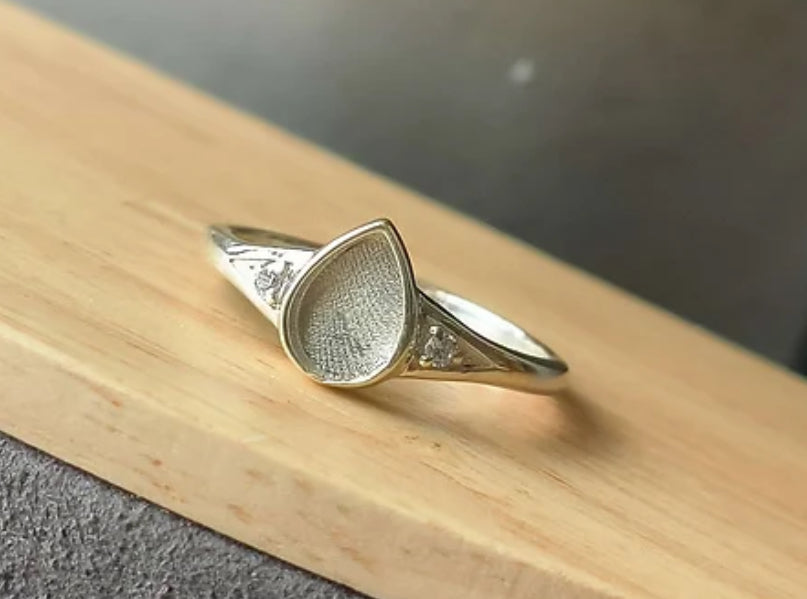 Teardrop Double CZ Ring