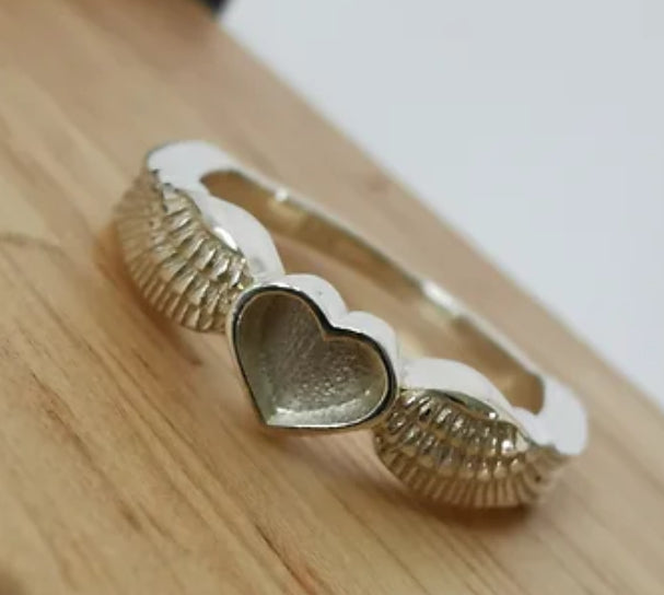Angel Wing Heart Ring